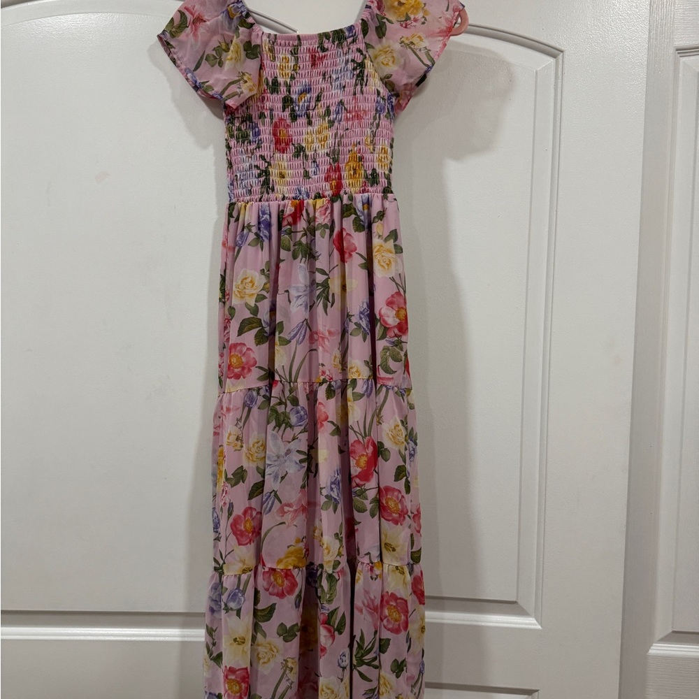 Speechless Pink and Multicolor Smocked Dress